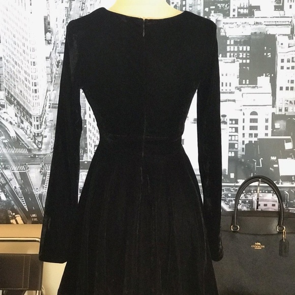 Velvet Black Mini Dress - Picture 2 of 6